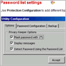 Password list settings 